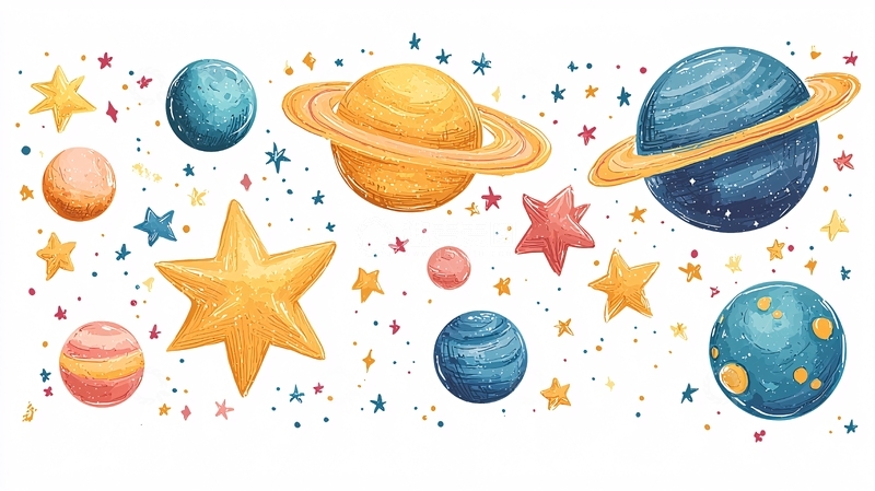 高清大图下载【趣麦麦图】卡通星球宇宙元素