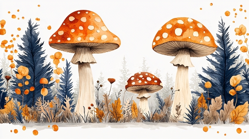 高清大图下载【趣麦麦图】水彩蘑菇