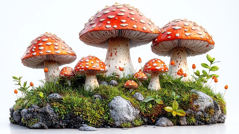 高清大图下载【趣麦麦图】红伞菌群落高清图片