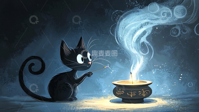 高清大图下载【趣麦麦图】黑猫