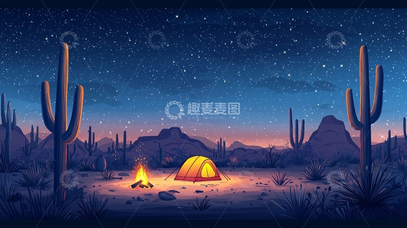 高清大图下载【趣麦麦图】沙漠夜景