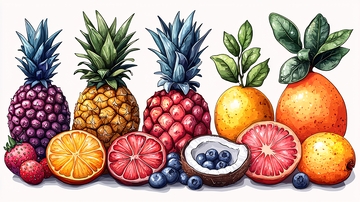 手绘水果静物图