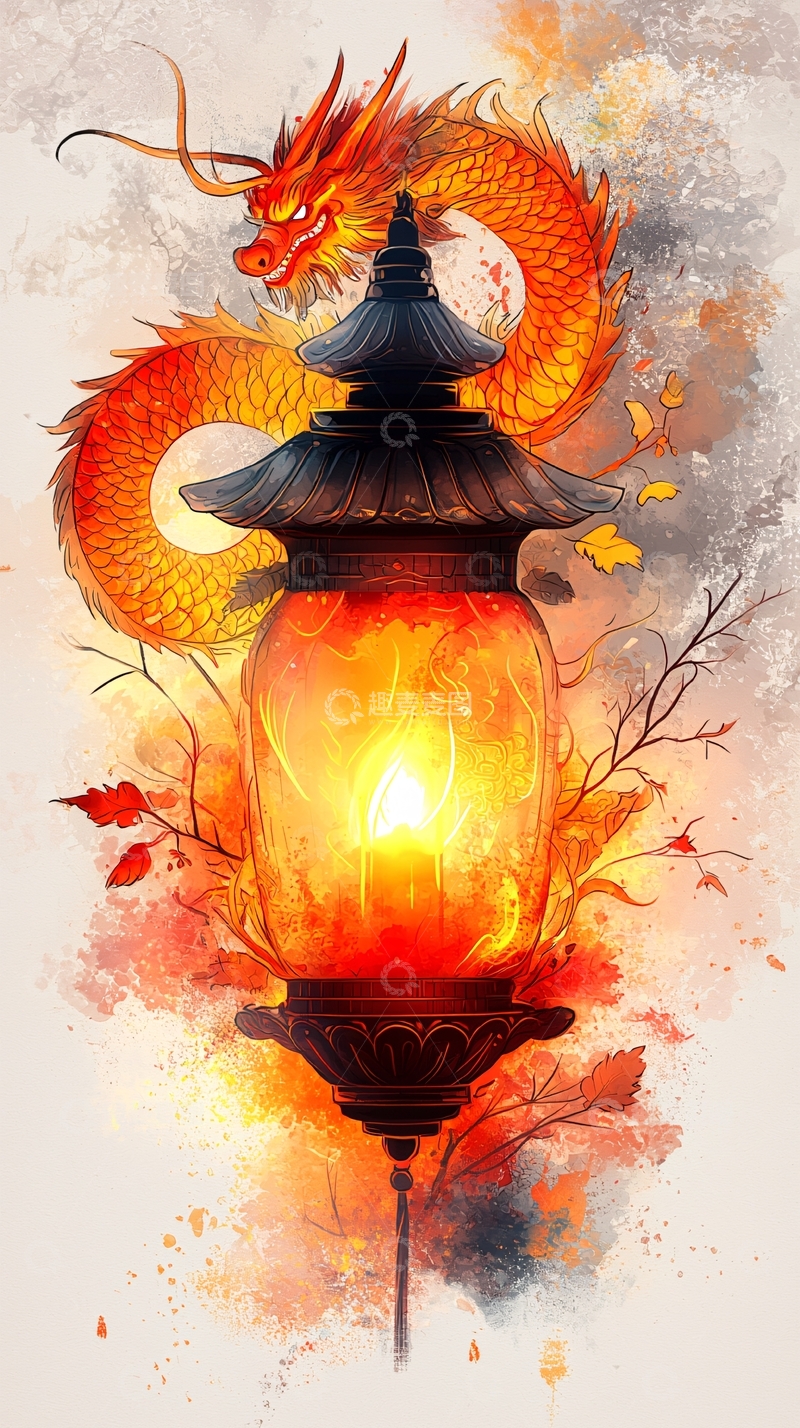 高清大图下载【趣麦麦图】-龙灯交织
