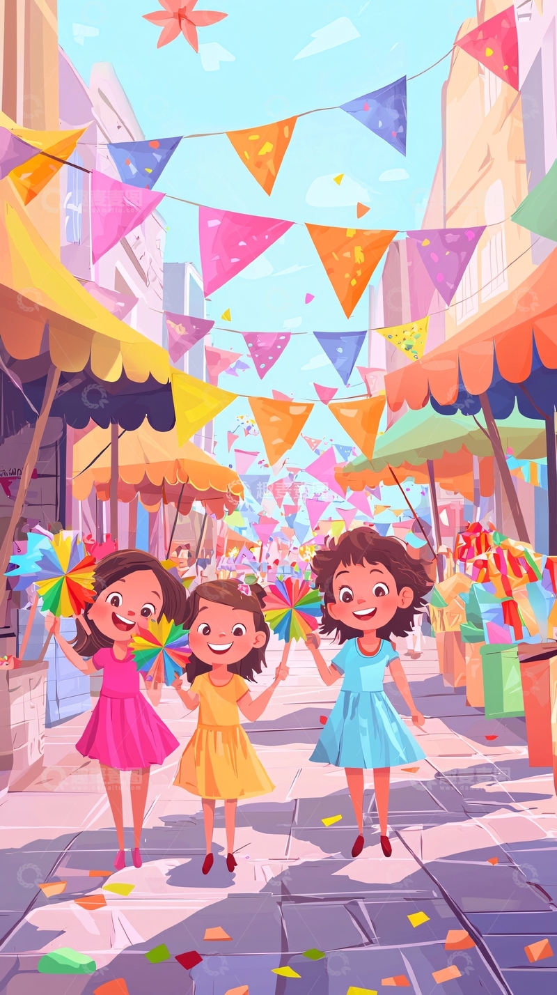 高清大图下载【趣麦麦图】卡通女孩110