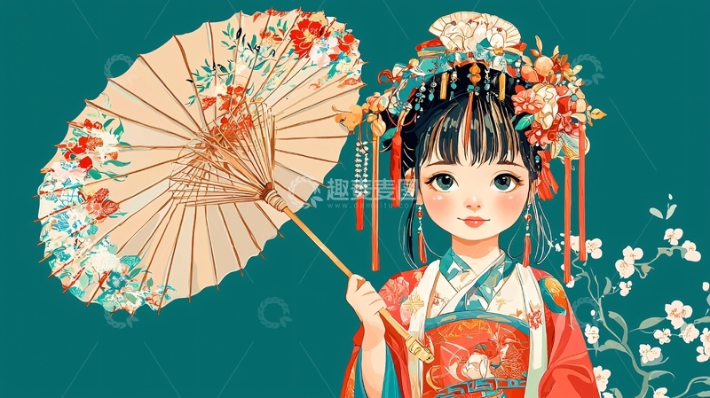 高清大图下载【趣麦麦图】古风少女