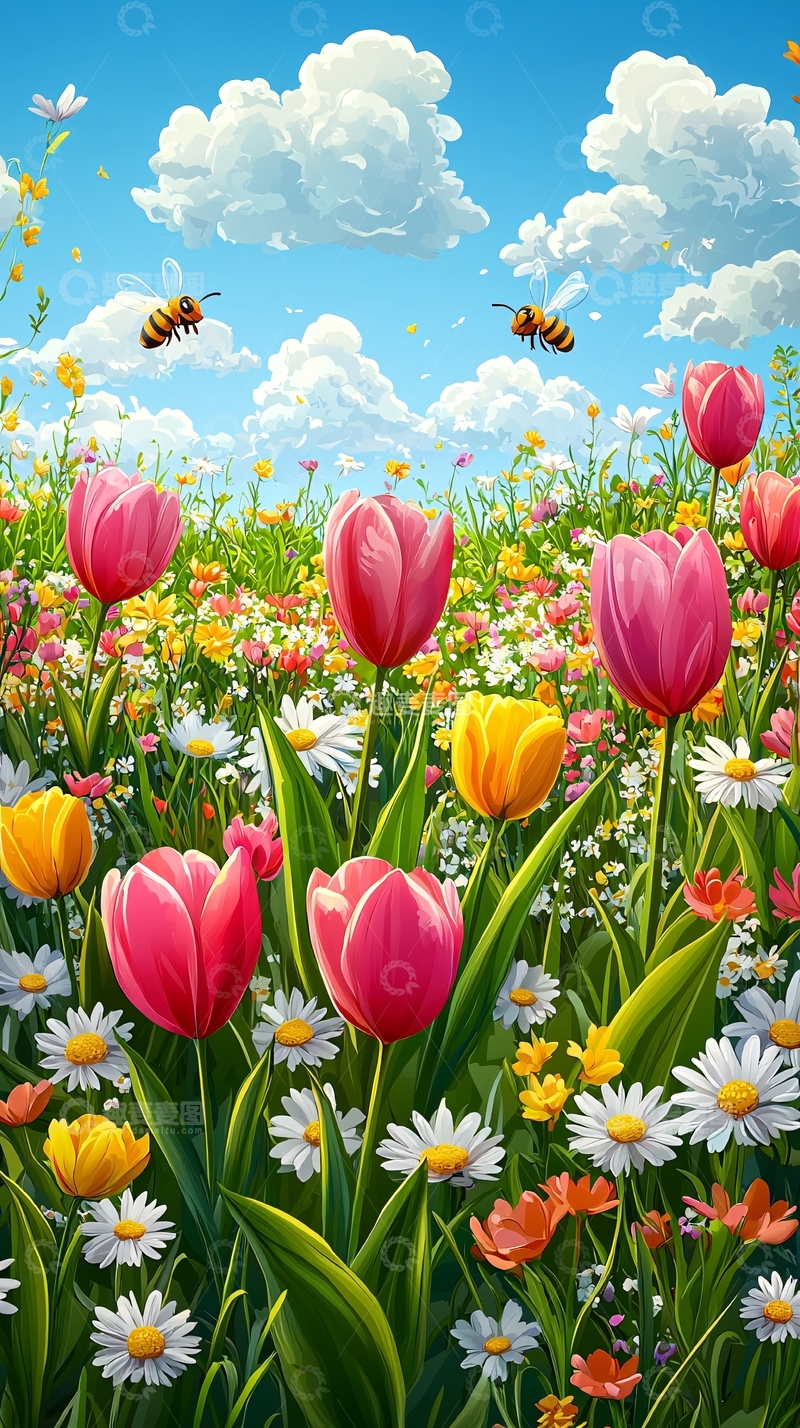 高清大图下载【趣麦麦图】春天花海