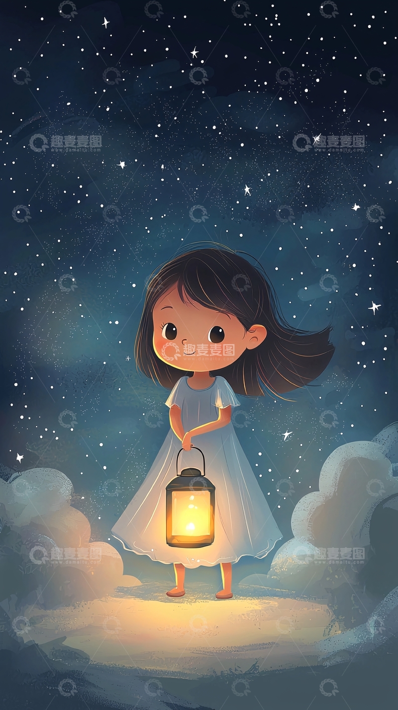 高清大图下载【趣麦麦图】星空女孩