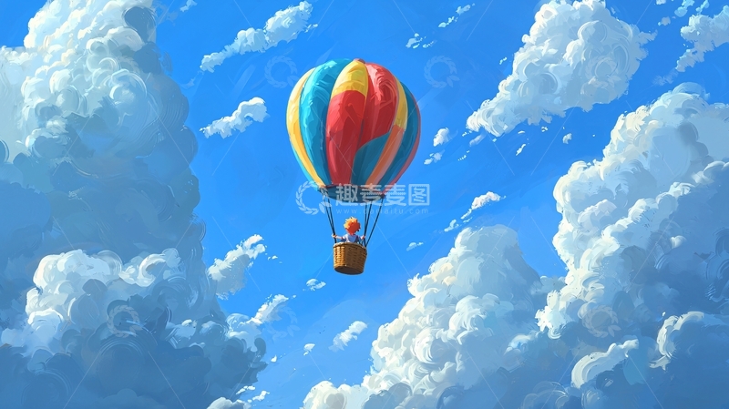 高清大图下载【趣麦麦图】彩色热气球