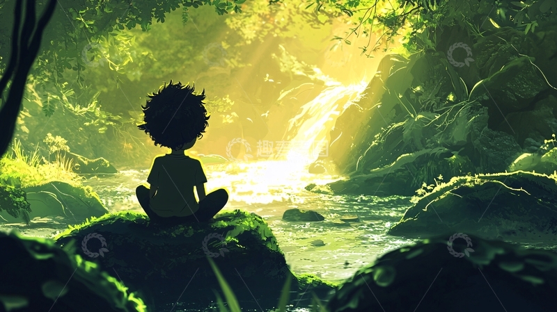高清大图下载【趣麦麦图】森林男孩