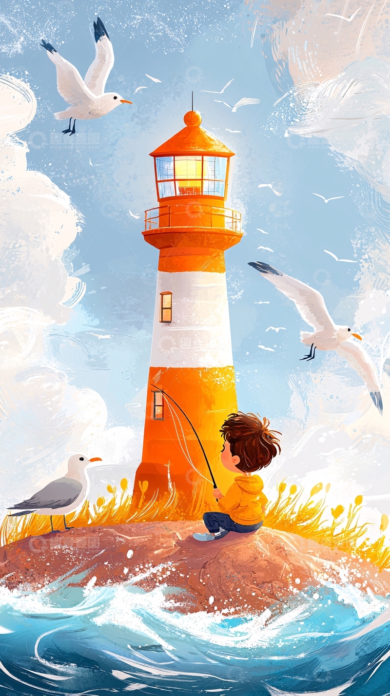 高清大图下载【趣麦麦图】卡通海景