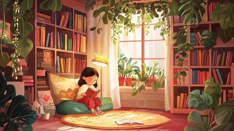 高清大图下载【趣麦麦图】温馨舒适的阅读角落