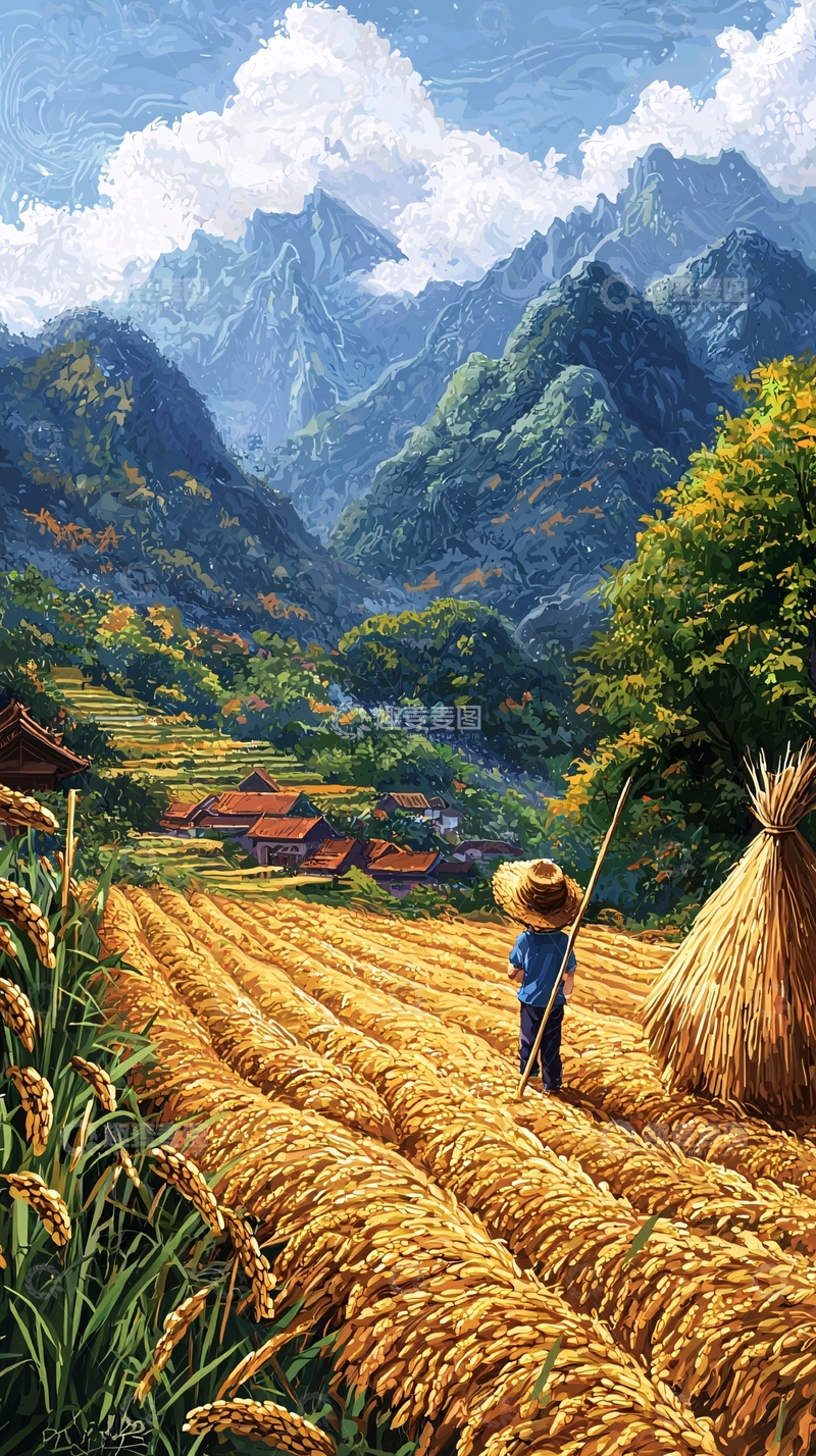 高清大图下载【趣麦麦图】秋收