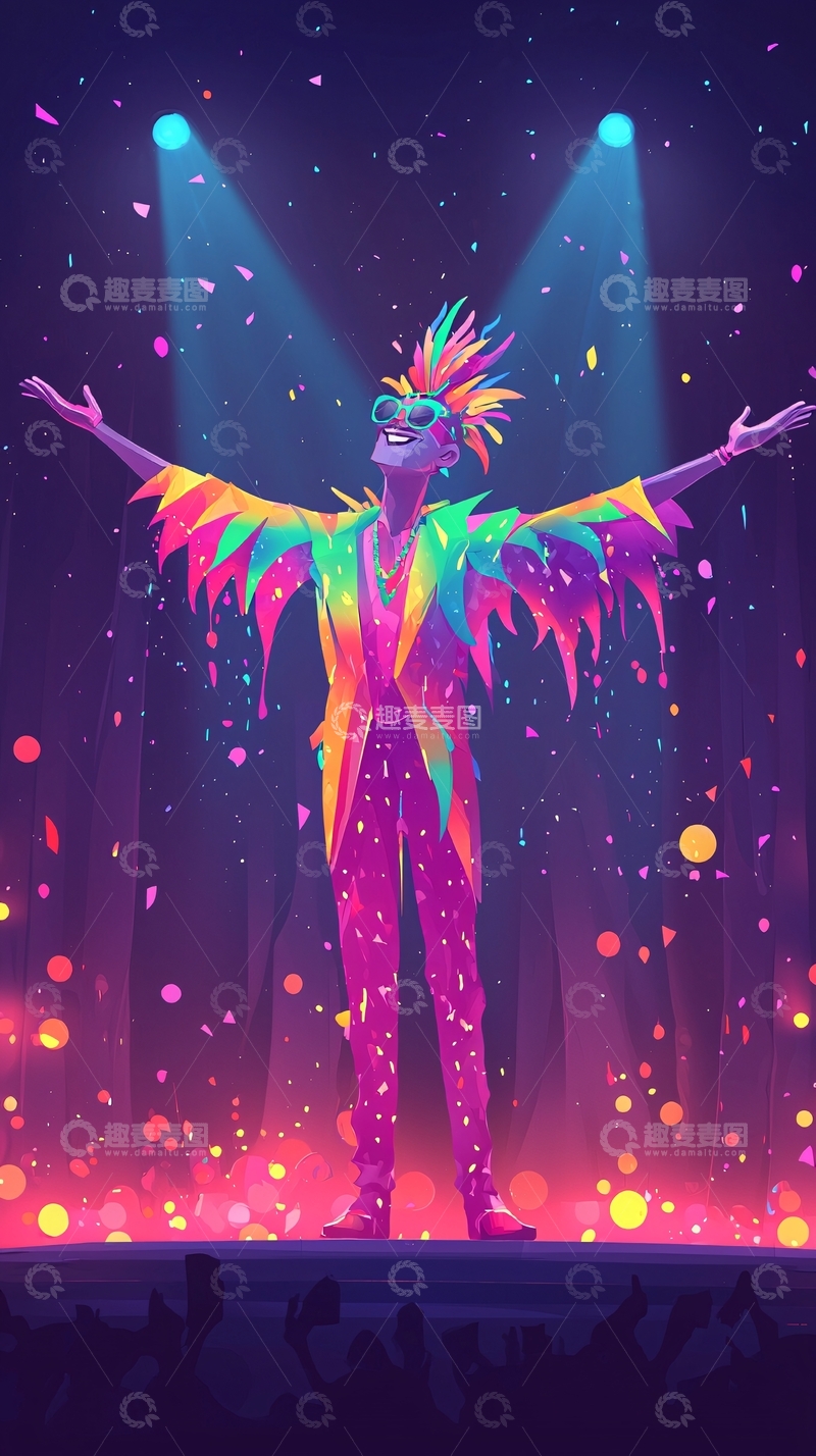 高清大图下载【趣麦麦图】彩虹舞台表演