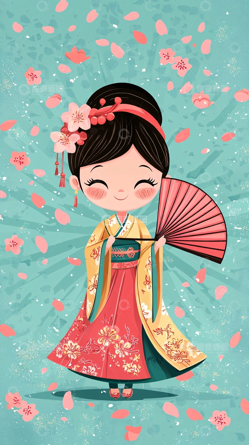 高清大图下载【趣麦麦图】可爱和服女孩