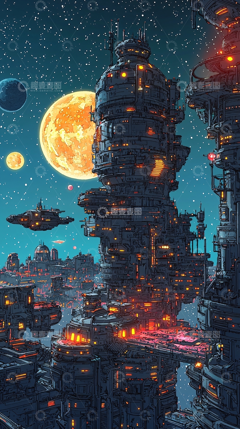 高清大图下载【趣麦麦图】未来城市夜景48