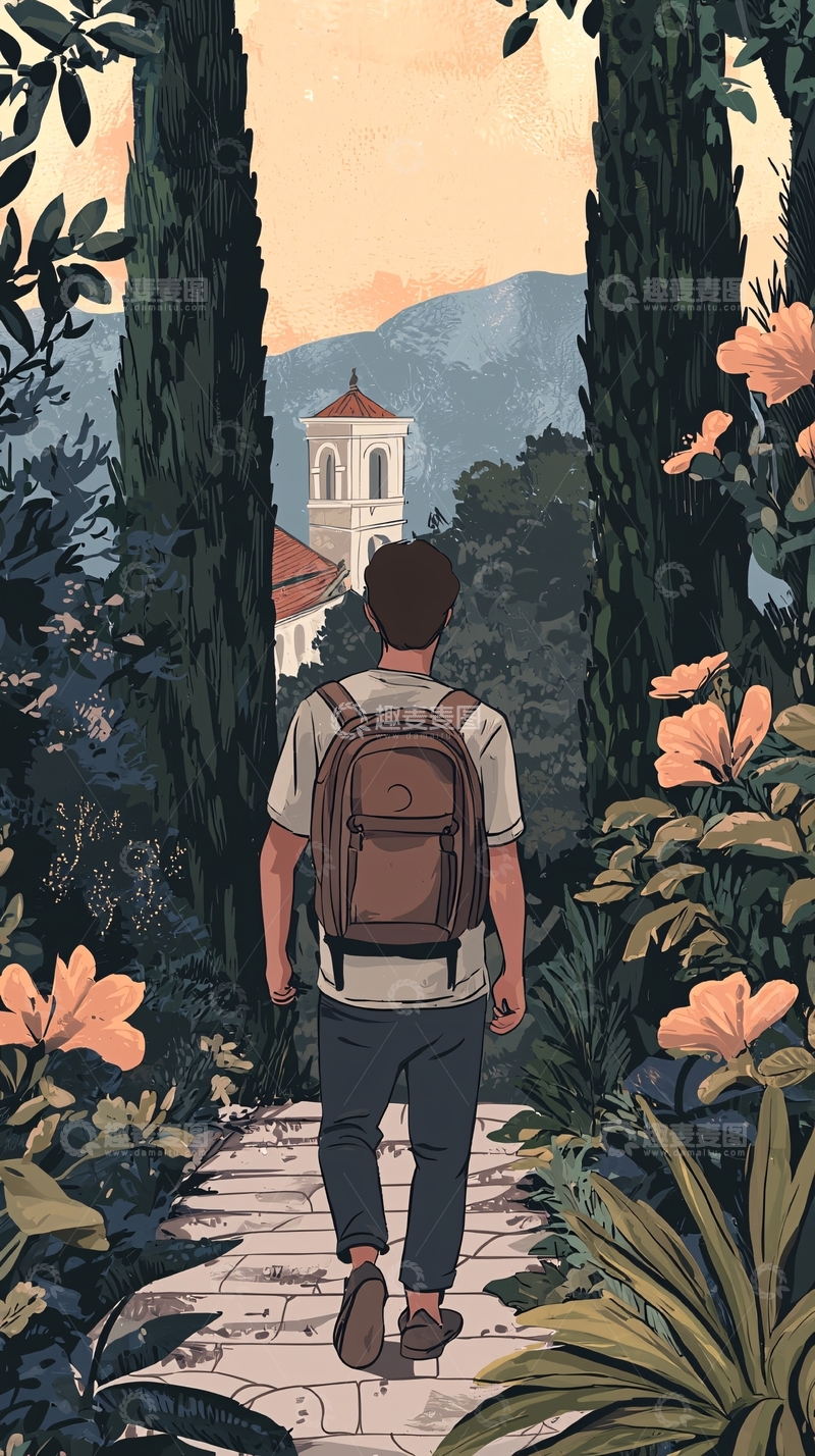 高清大图下载【趣麦麦图】背包旅行者