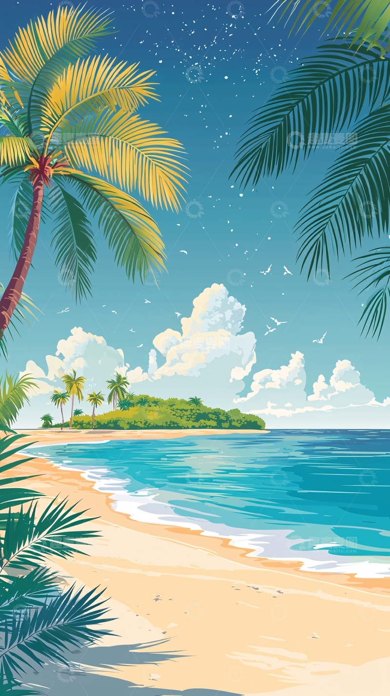 高清大图下载【趣麦麦图】热带海滩风景图