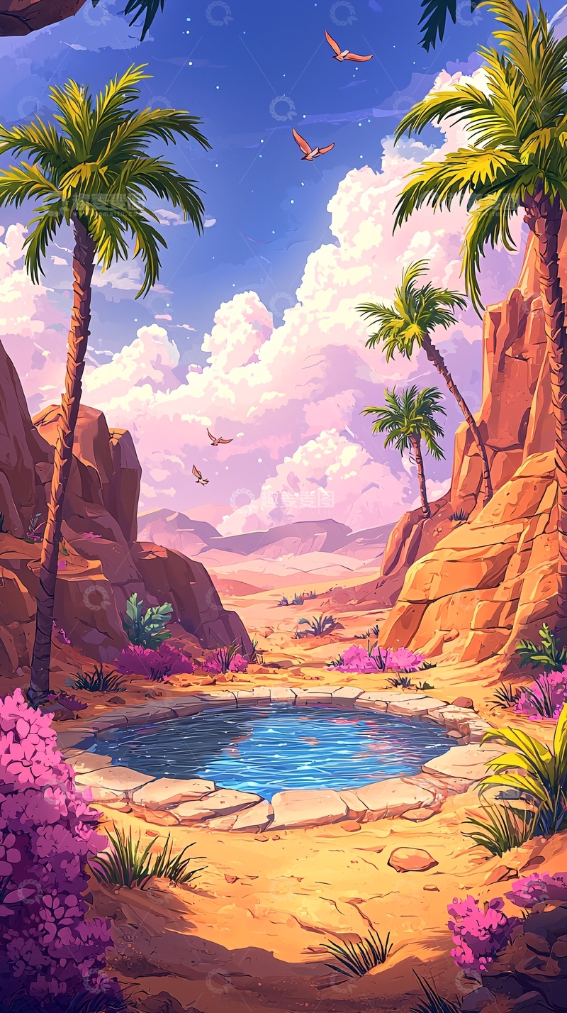 高清大图下载【趣麦麦图】沙漠绿洲