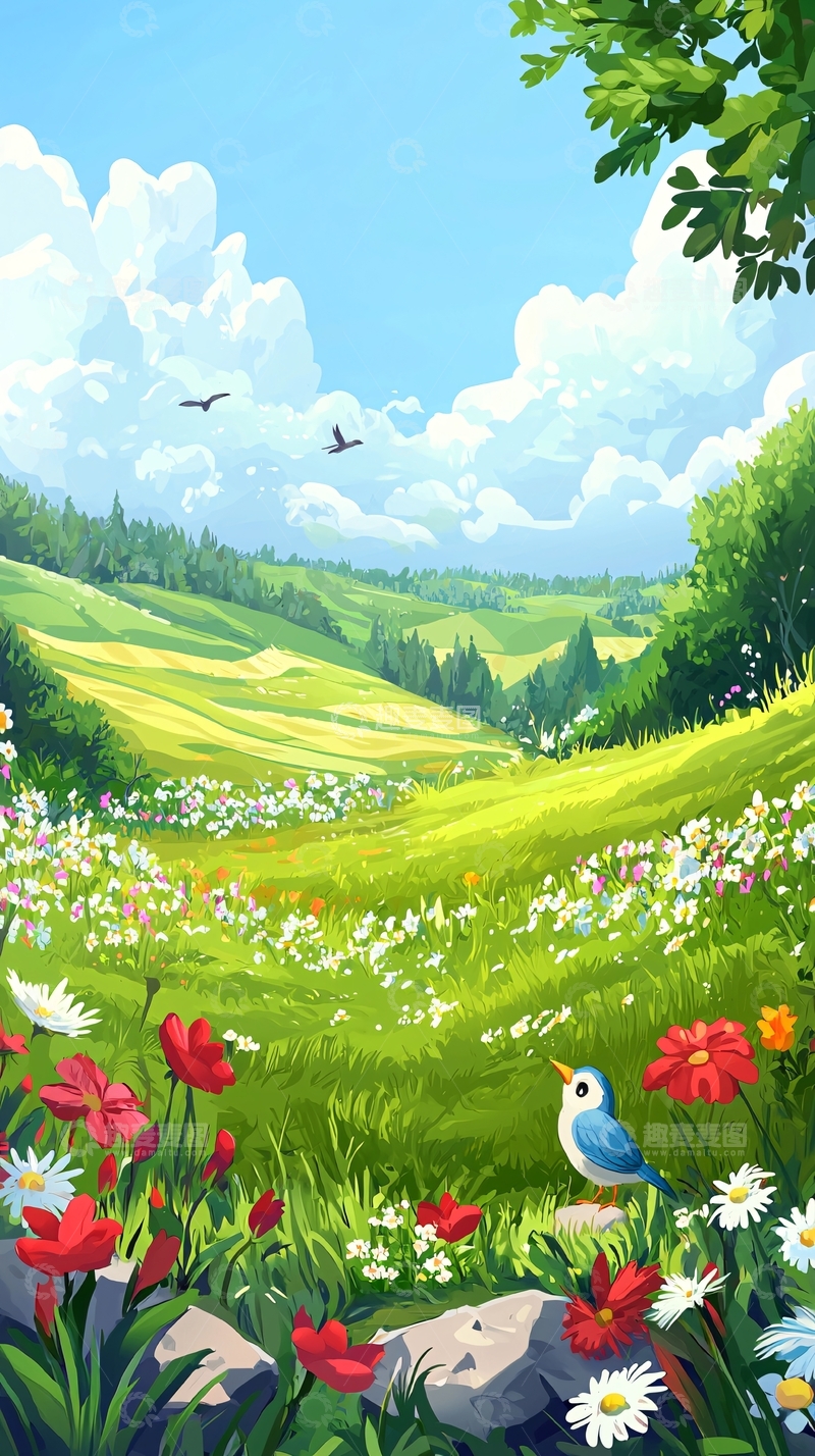 高清大图下载【趣麦麦图】春日田园风景画