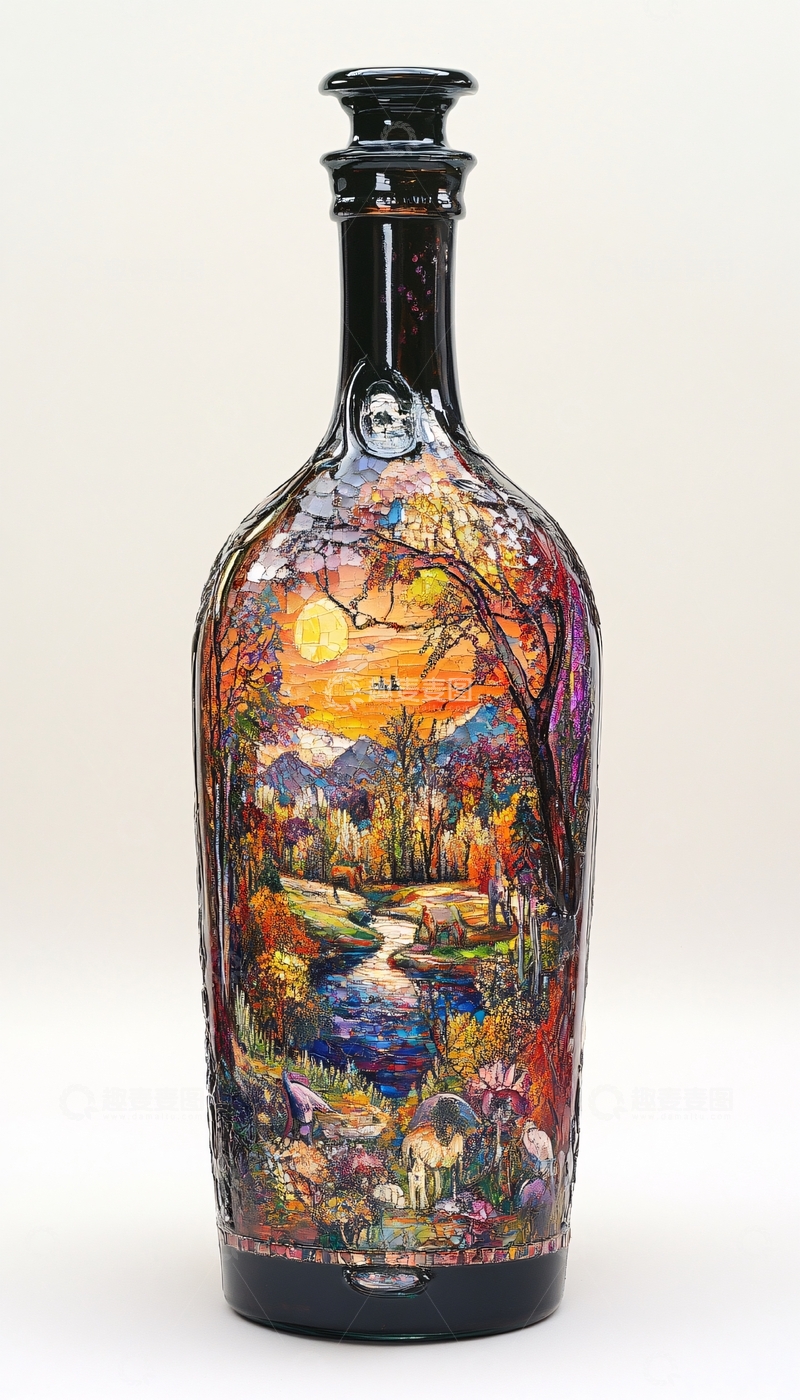 高清大图下载【趣麦麦图】手绘酒瓶