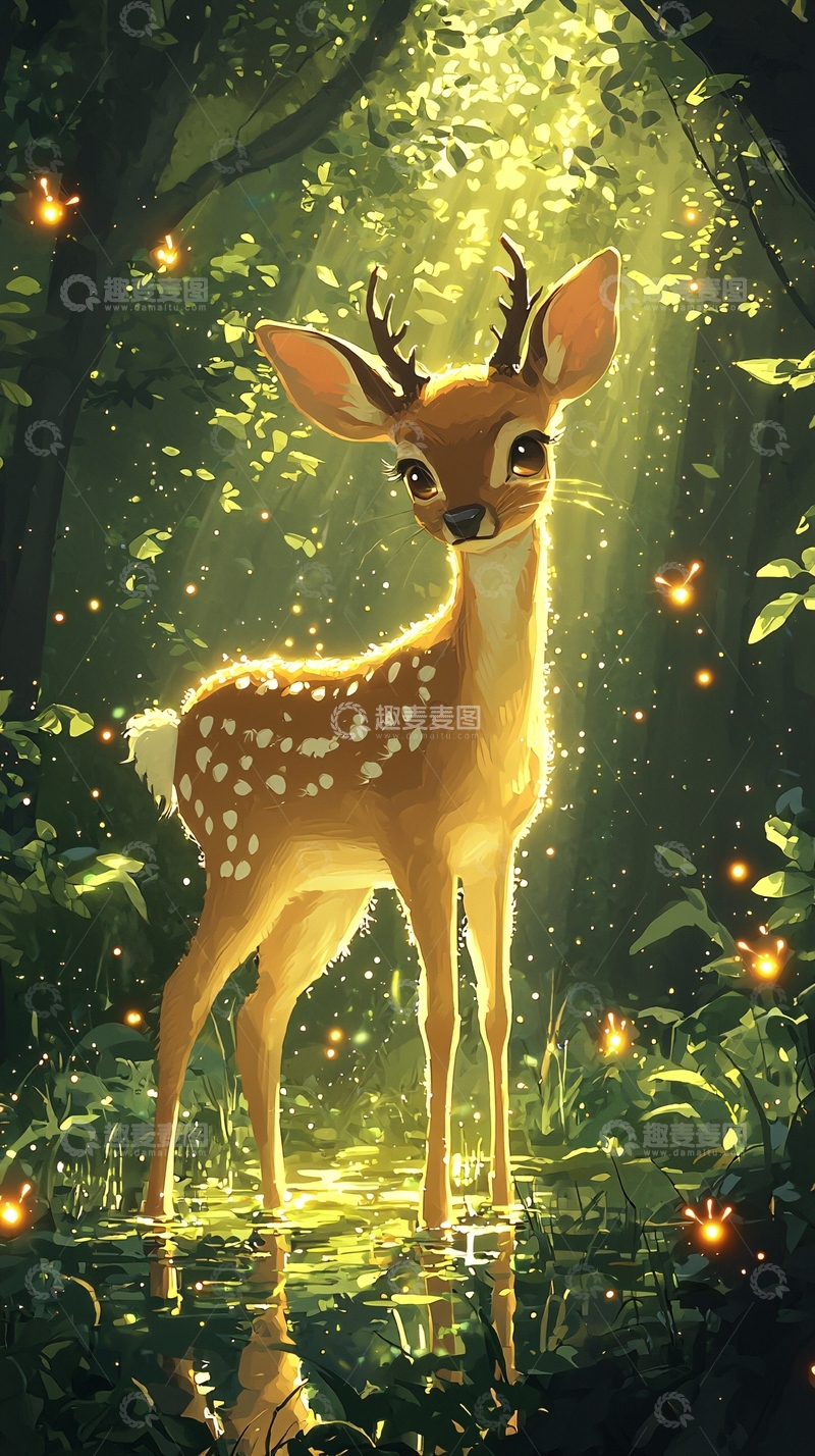 高清大图下载【趣麦麦图】森林小鹿