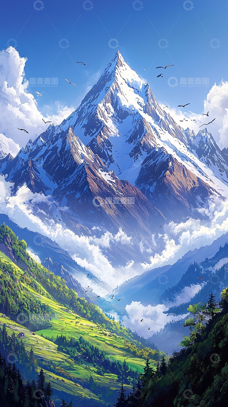 高清大图下载【趣麦麦图】巍峨雪山