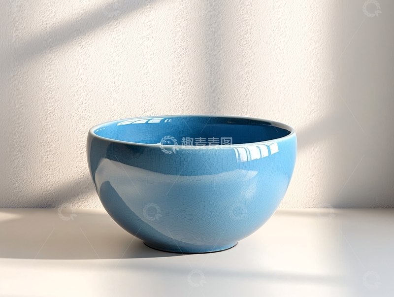 高清大图下载【趣麦麦图】浅蓝色陶瓷碗