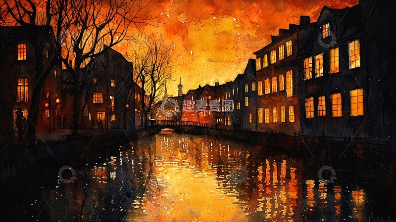 高清大图下载【趣麦麦图】水彩画