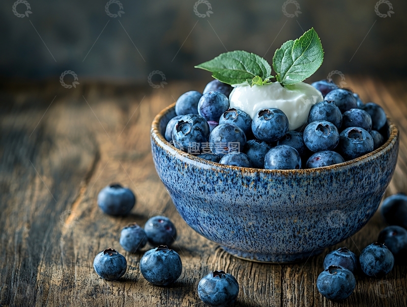 高清大图下载【趣麦麦图】蓝莓碗