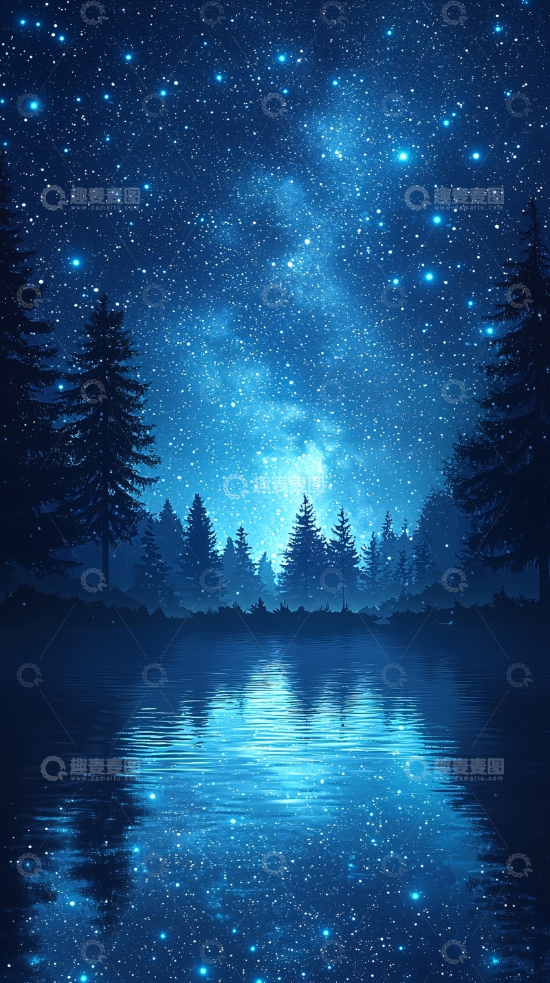 高清大图下载【趣麦麦图】星空倒影