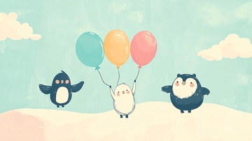 卡通企鹅气球