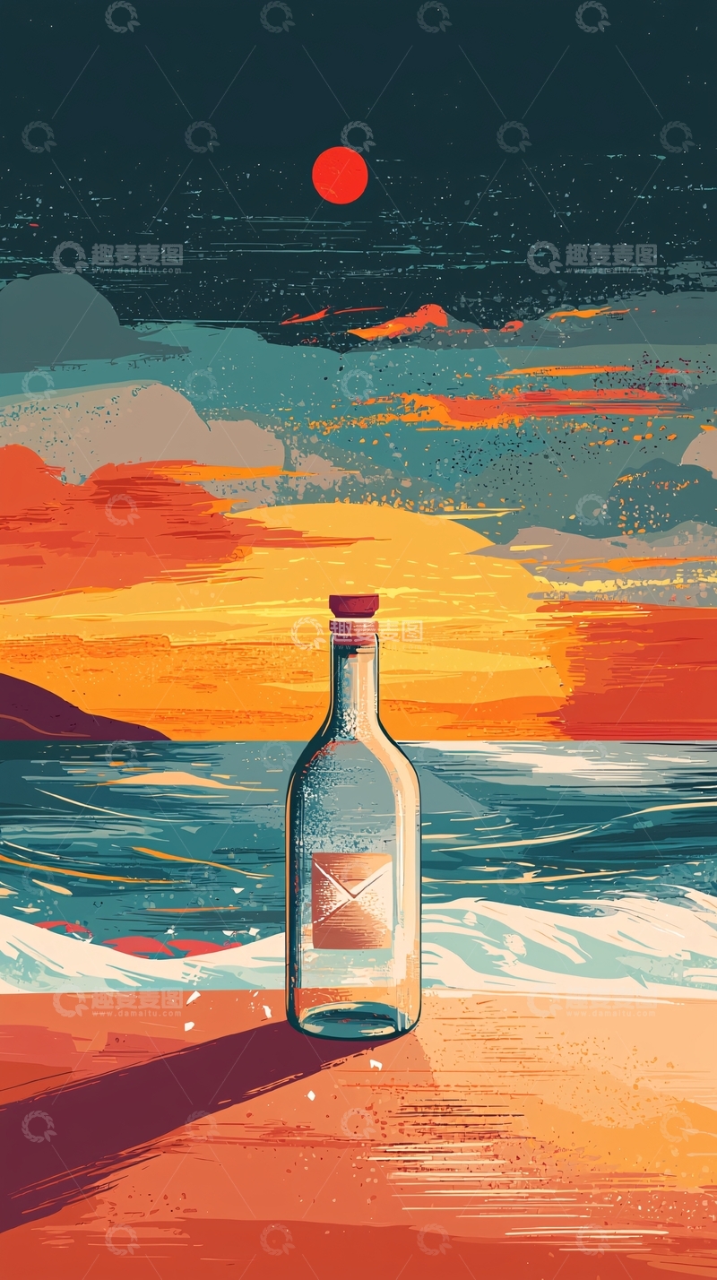 高清大图下载【趣麦麦图】瓶中信