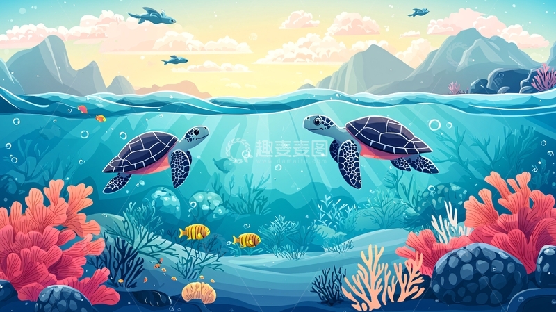 高清大图下载【趣麦麦图】海龟