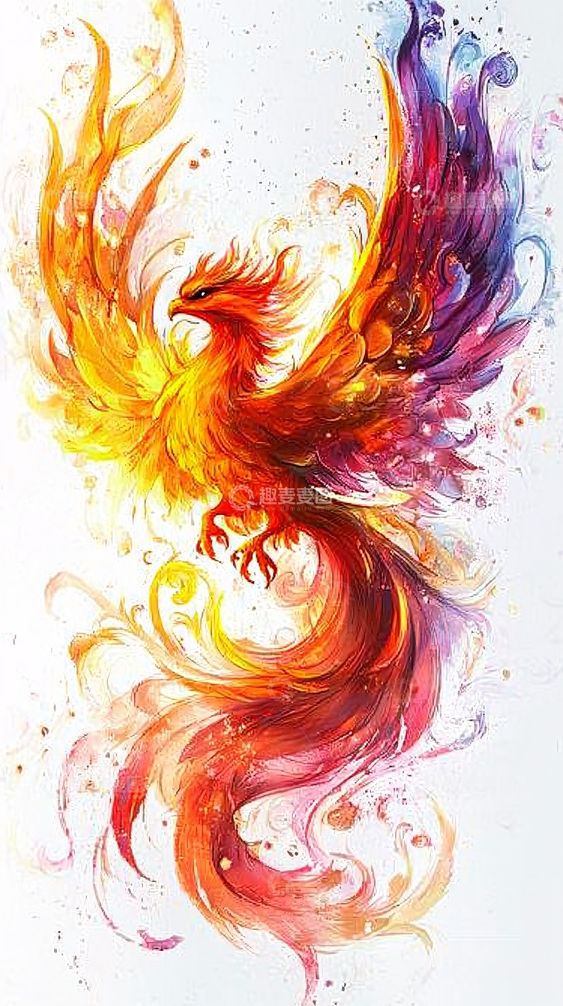 高清大图下载【趣麦麦图】彩色火凤凰