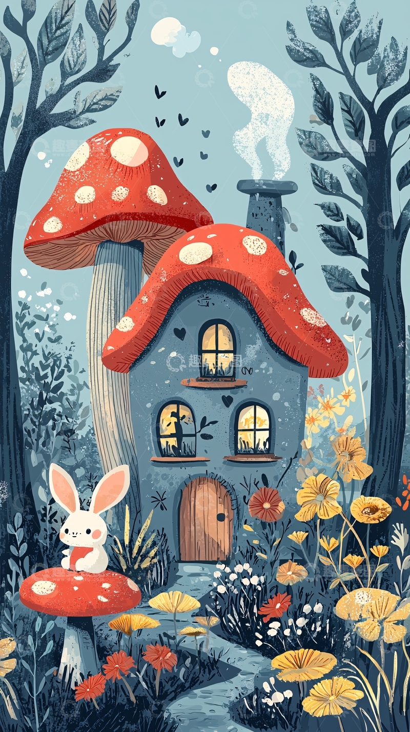 高清大图下载【趣麦麦图】童话森林蘑菇屋