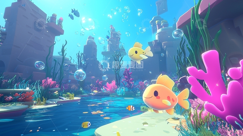 高清大图下载【趣麦麦图】卡通海底世界