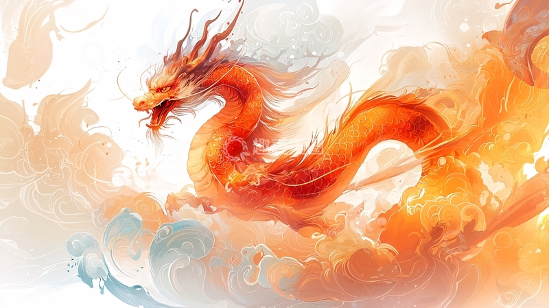 高清大图下载【趣麦麦图】中国龙在云中飞舞