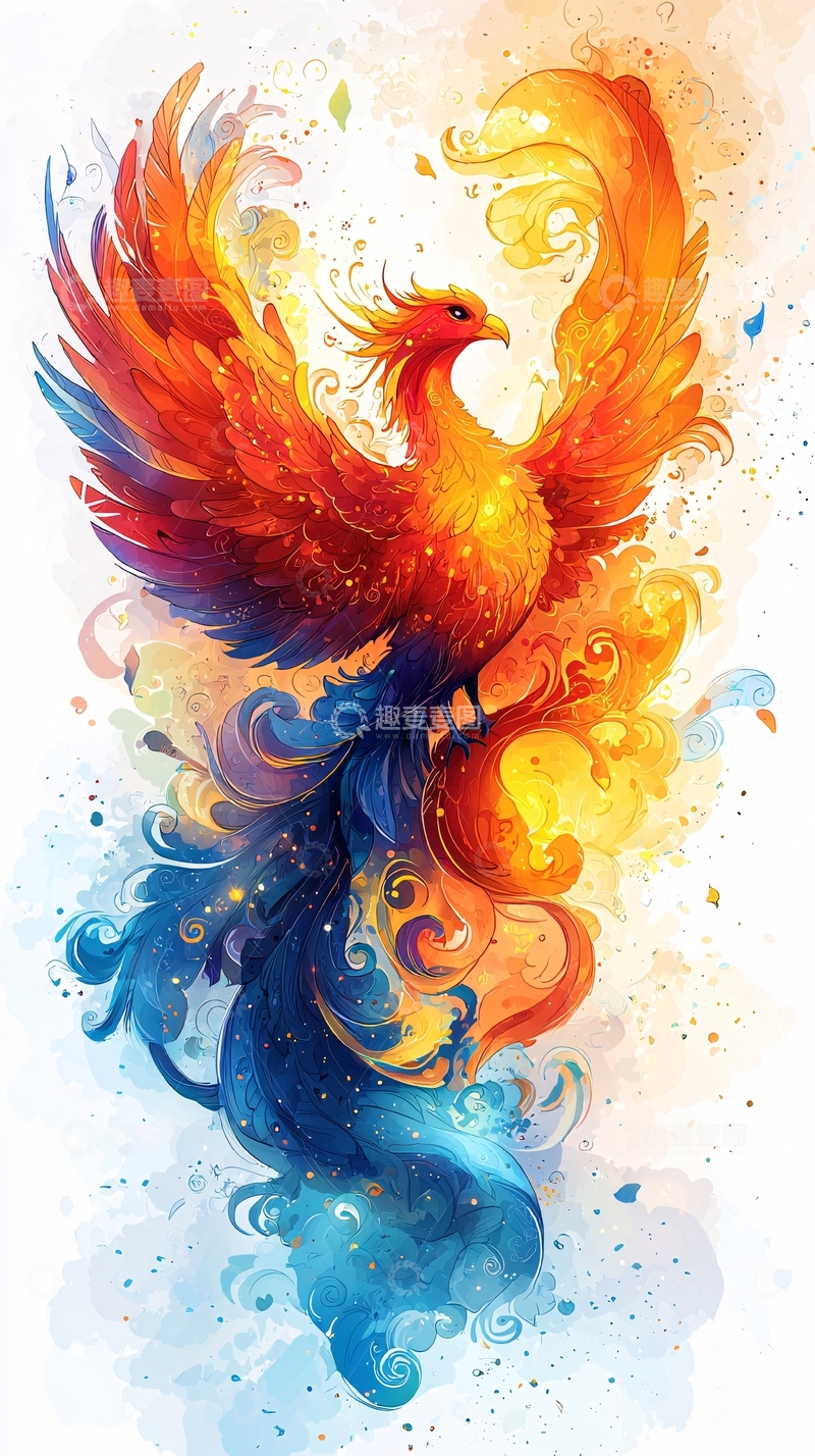 高清大图下载【趣麦麦图】水火交融的凤凰