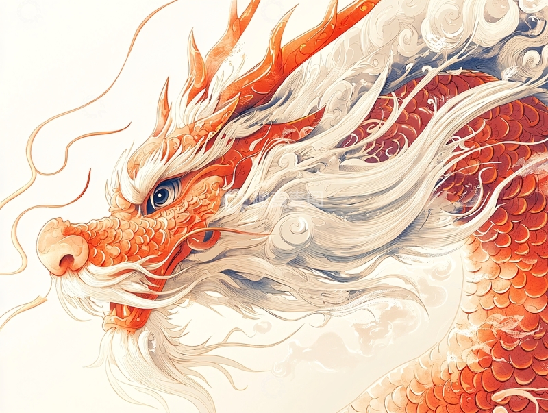 高清大图下载【趣麦麦图】祥瑞神龙侧脸特写