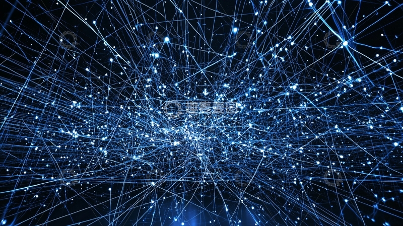 高清大图下载【趣麦麦图】蓝色科技感线条背景