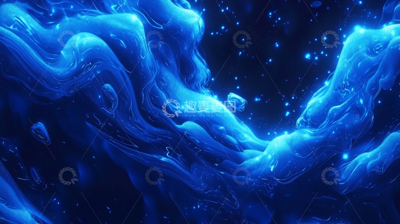 高清大图下载【趣麦麦图】深蓝色液体流动