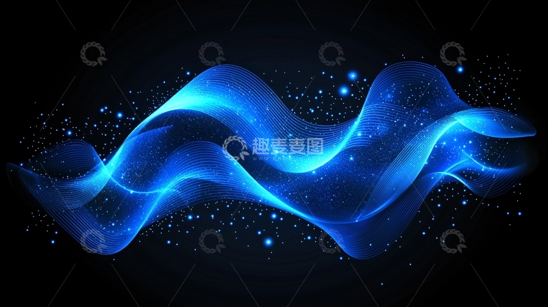 高清大图下载【趣麦麦图】蓝色能量波浪