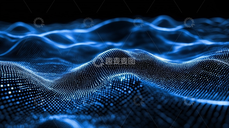 高清大图下载【趣麦麦图】抽象蓝色数据波浪