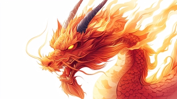 燃烧火焰的中国龙