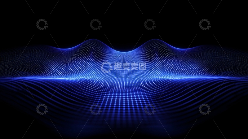 高清大图下载【趣麦麦图】蓝色波浪抽象背景