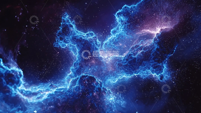 高清大图下载【趣麦麦图】蓝色宇宙星云