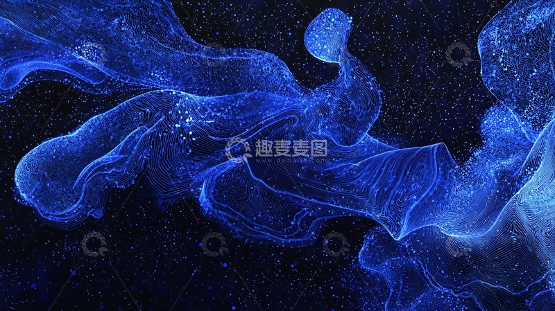 高清大图下载【趣麦麦图】蓝色液体流动
