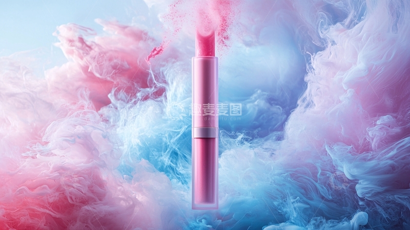 高清大图下载【趣麦麦图】粉色蓝色烟雾背景