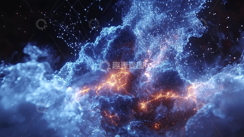 高清大图下载【趣麦麦图】蓝色能量云