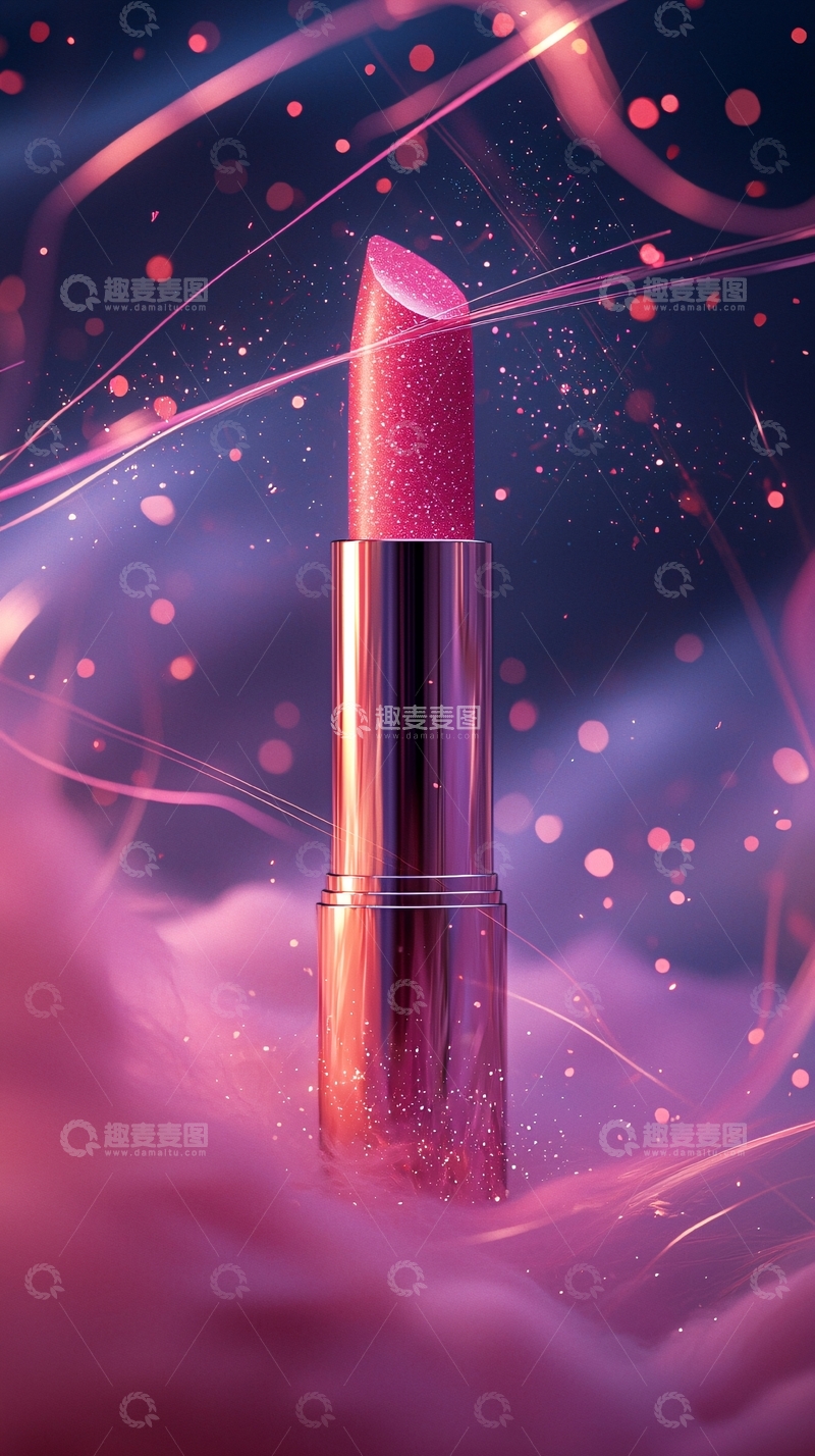 高清大图下载【趣麦麦图】闪耀粉红色唇膏